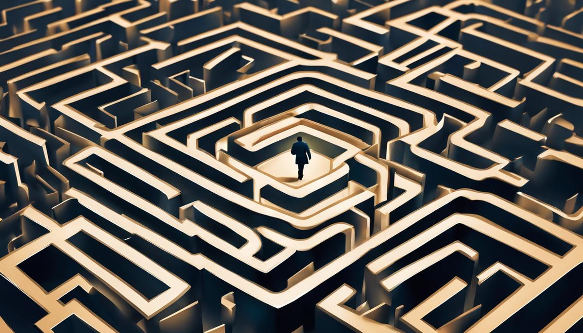 Illustration of a person navigating a maze, representing the complexity of the Backdoor Roth IRA strategy