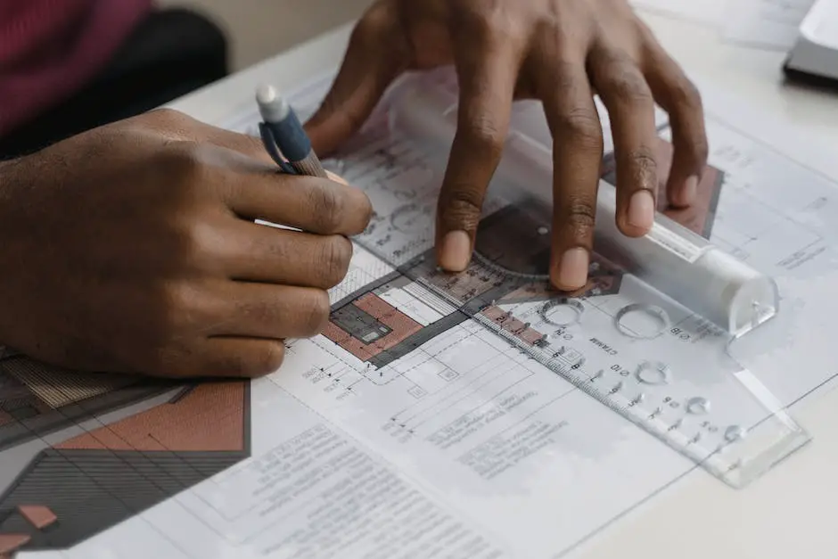 A person looking at blueprints of a house, symbolizing real estate investing