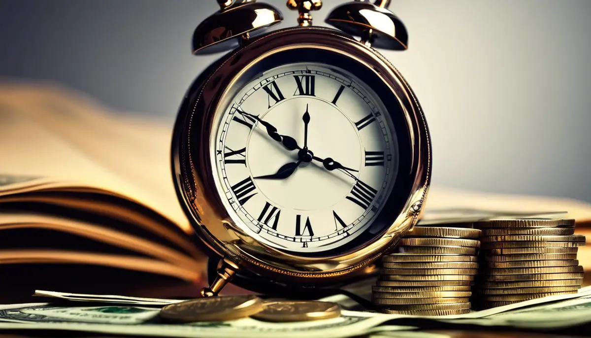 Image depicting a clock and dollar bills, representing the importance of careful financial planning for retirement