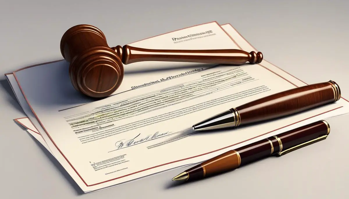 Illustration of a legal document with a scale symbolizing the balance between protecting beneficiaries' interests and ensuring the viability of pension funds under legal scrutiny.