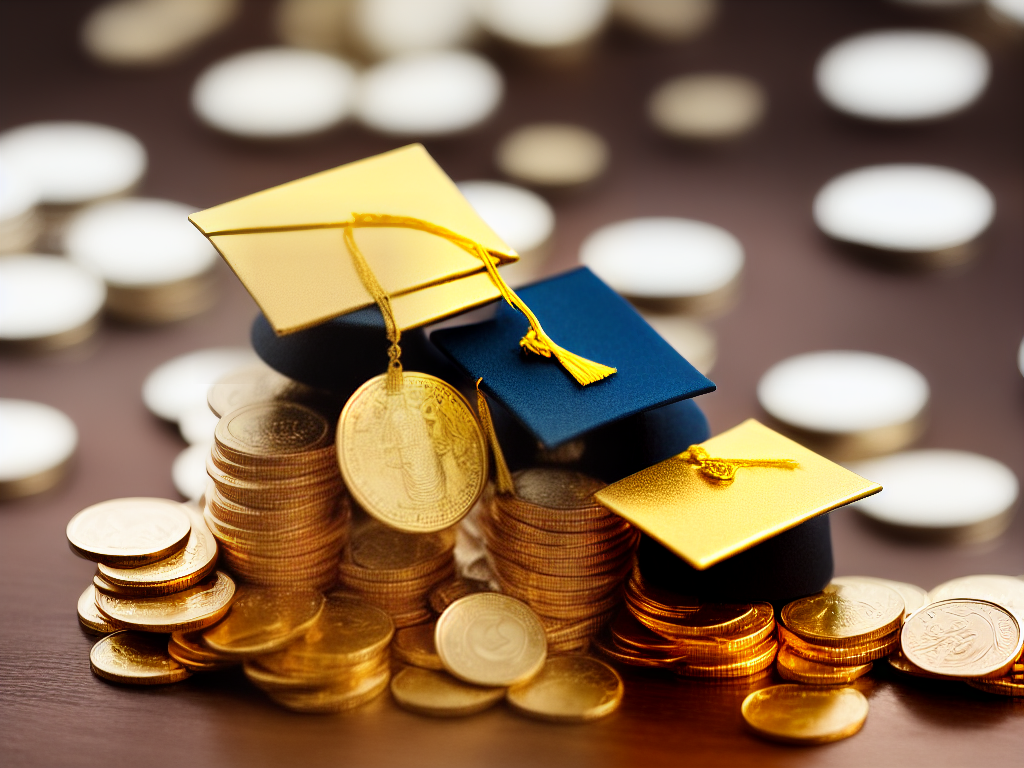 An image of a piggy bank with a graduation cap sitting on a pile of gold coins. This represents the importance of saving early for retirement.